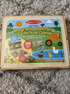 Melissa & Doug Wooden Magnetic Matching Picture Game - Colorful Farm Scenes